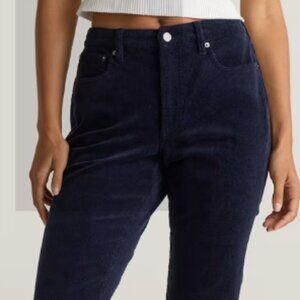 Quince Organic Stretch Corduroy Straight Leg Pants, Navy, Size 2